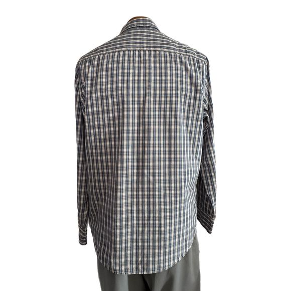Croft & Barrow Blue and Orange Plaid Button Down Shirt, Medium, Pre-owned - Picture 5 of 8